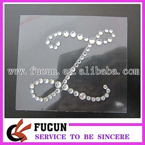 letter I self-adhesive rhinestone sticker