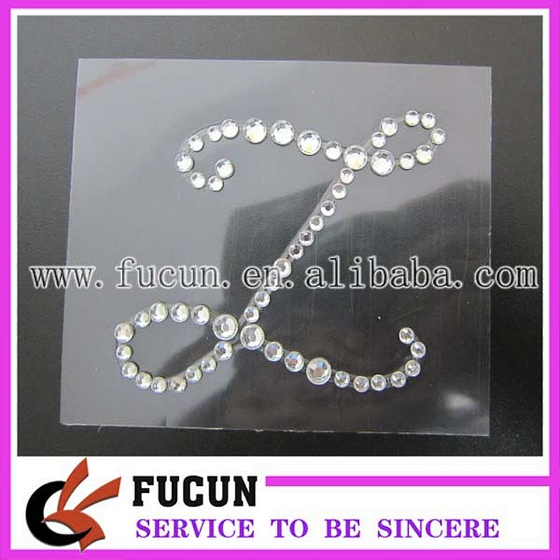 letter I self-adhesive rhinestone sticker