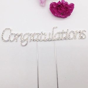 best sellers products party decor rhinestone warm congratulation cake topper for celebration