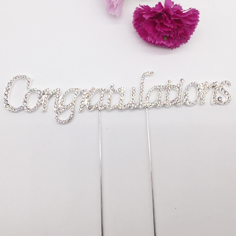 best sellers products party decor rhinestone warm congratulation cake topper for celebration