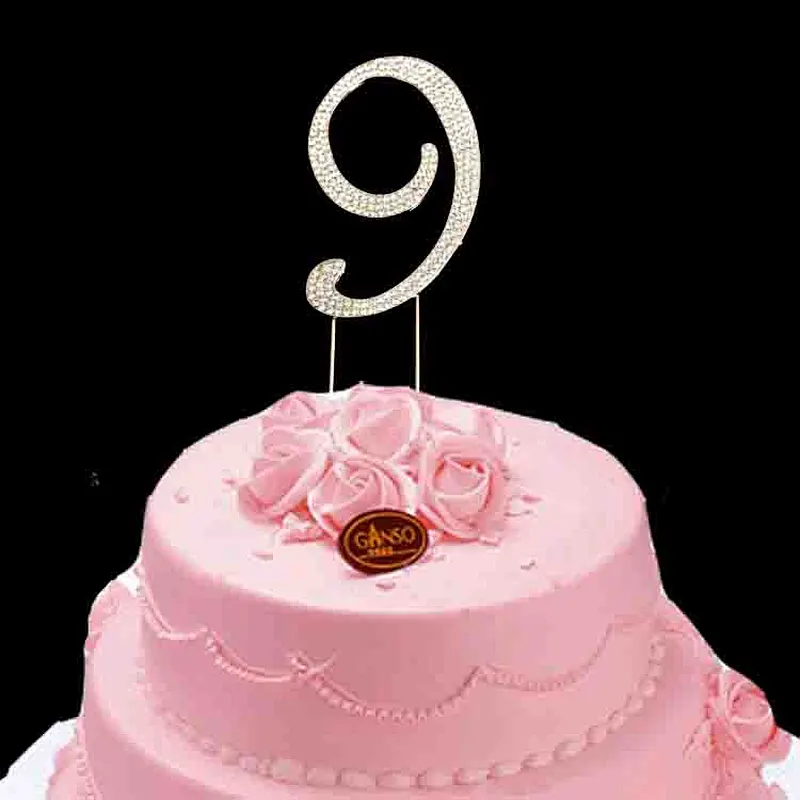 Factory Price Bling birthday Cake Decoration Crystal Rhinestone Cake Topper
