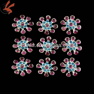 Sparkly Flower Crystal rhinestone Flat Back buttons for Headbands, Bridal, Embellishments