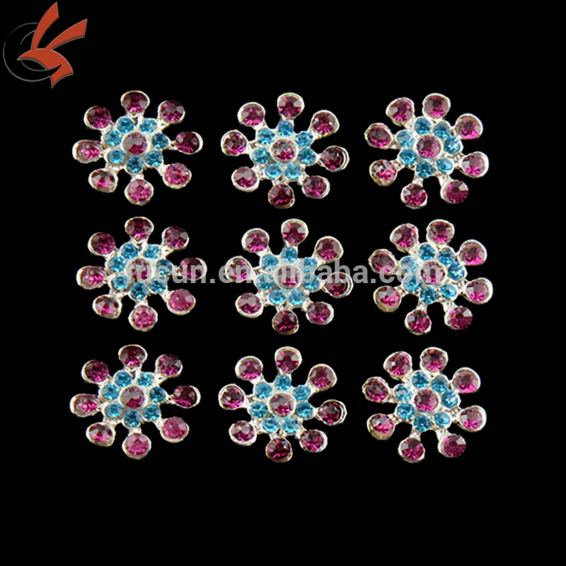 Sparkly Flower Crystal rhinestone Flat Back buttons for Headbands, Bridal, Embellishments