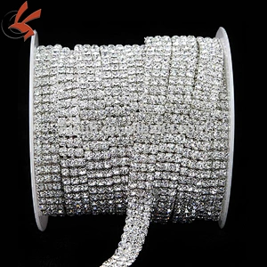 ss16 4 rows close clear rhinestone cup chain