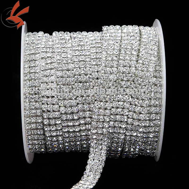 ss16 4 rows close clear rhinestone cup chain