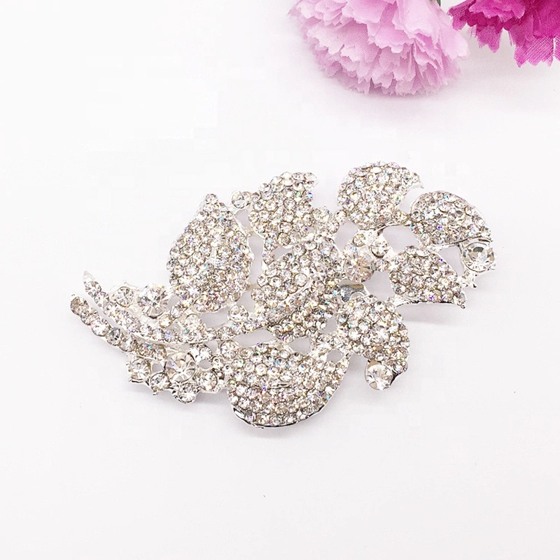 Charm vintage hollow leaf diamond rhinestone crystal brooch pin corsage brooches