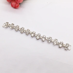 Clear flower crystal rhinestone connector for bikini
