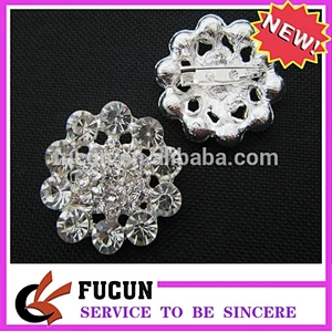 customized small rhinestone button brooch pins for wedding in bulk