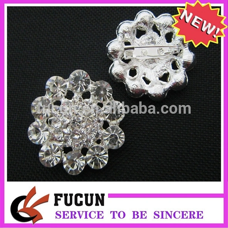 customized small rhinestone button brooch pins for wedding in bulk