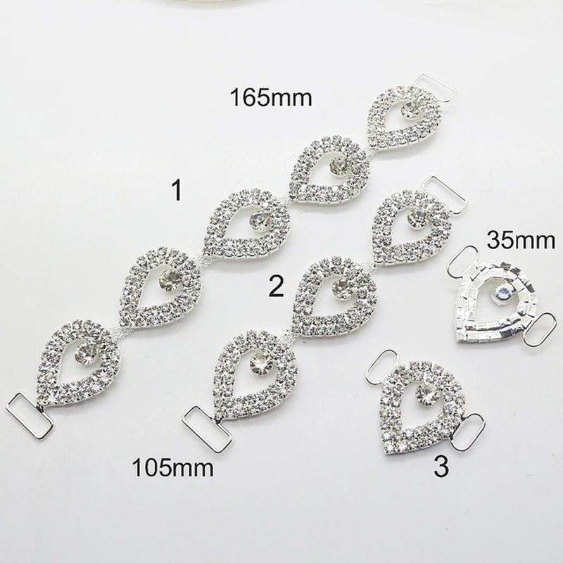 Fashion style Bling gem stone swimwear buckle bikini connector