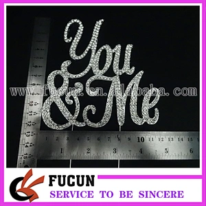 cake centerpiece rhinestone YOU & ME cake topper