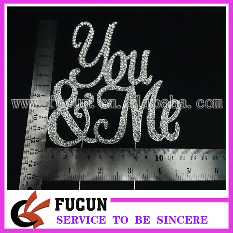 cake centerpiece rhinestone YOU & ME cake topper