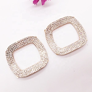 Guangzhou factory wholesale rhinestone shoe accessories decoration design shoe square metal buckle