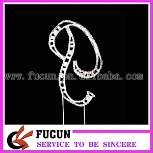 5 inch Large Vintage Style crystal rhinestone letter P cake topper