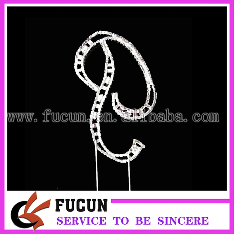 5 inch Large Vintage Style crystal rhinestone letter P cake topper