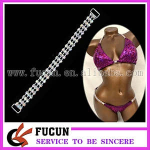 Crystal Rhinestone Bikini Connector Buckle Metal Chain For Swimwmming Wear
