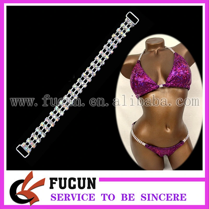 Crystal Rhinestone Bikini Connector Buckle Metal Chain For Swimwmming Wear