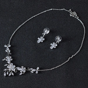 2019 Hot Crystal Zircon Jewelry Earring Necklace Wedding Jewelry Set