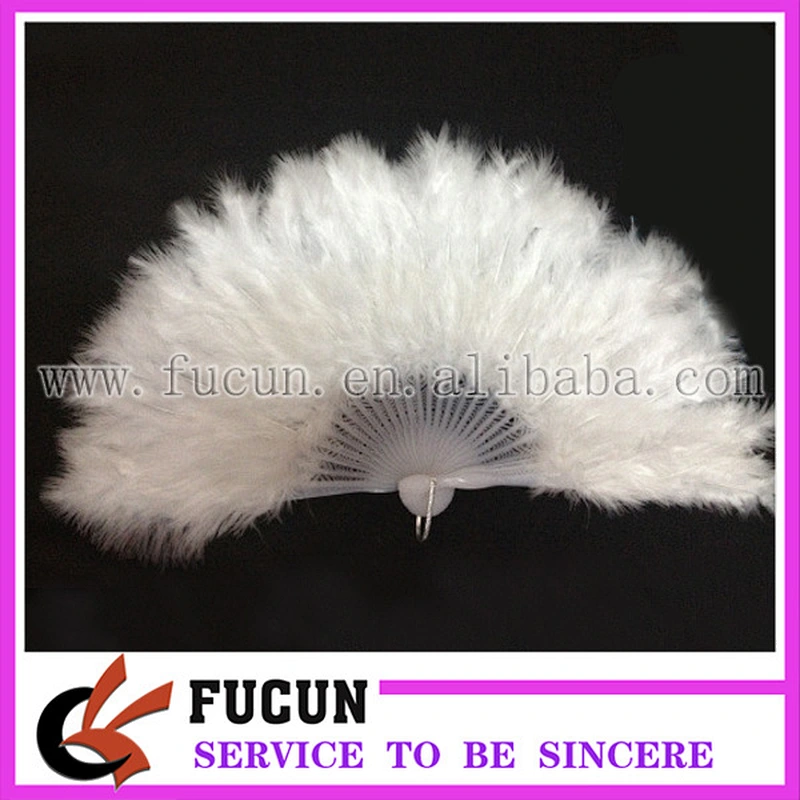 28 pieces plastic skeleton dancing white feather fan