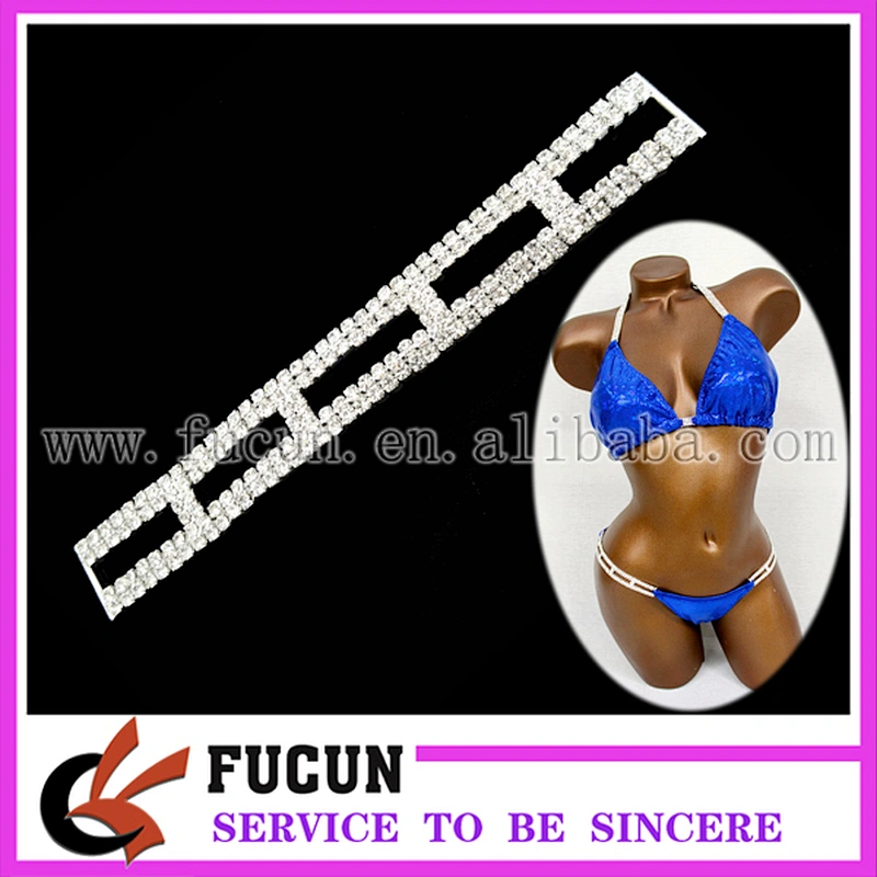 high quality crystal glass bikini connector for competition bikini suit decoration