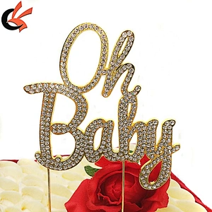 Baby shower Party Blue or Pink Rhinestone  Oh Babygcake topper