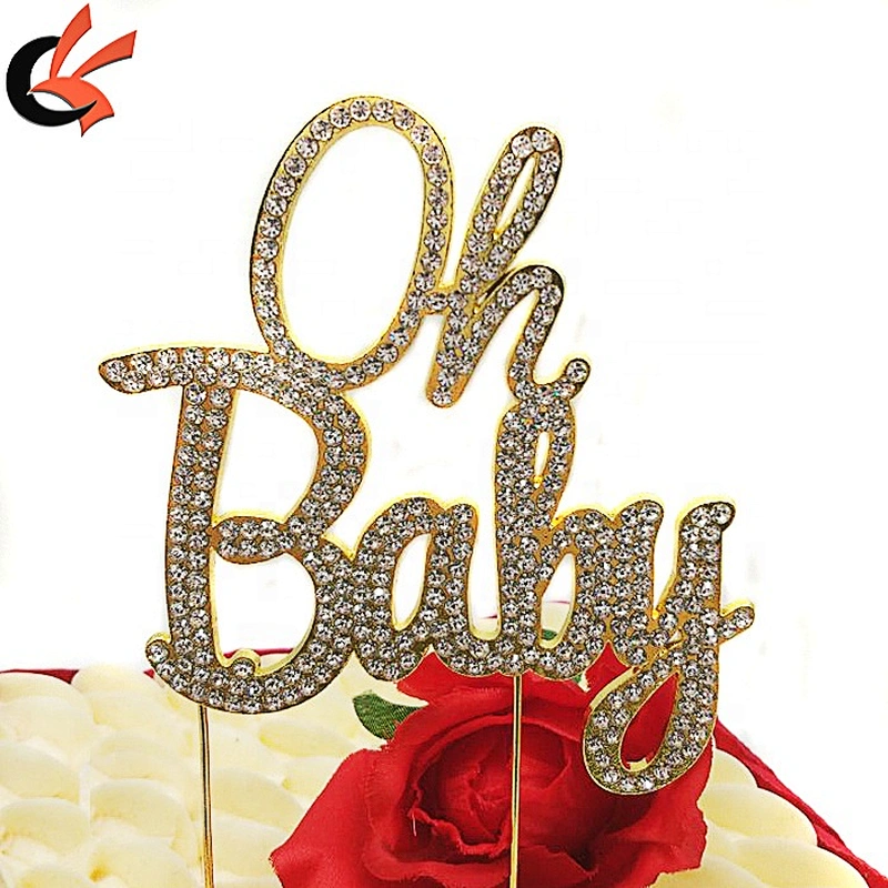 Baby shower Party Blue or Pink Rhinestone  Oh Babygcake topper