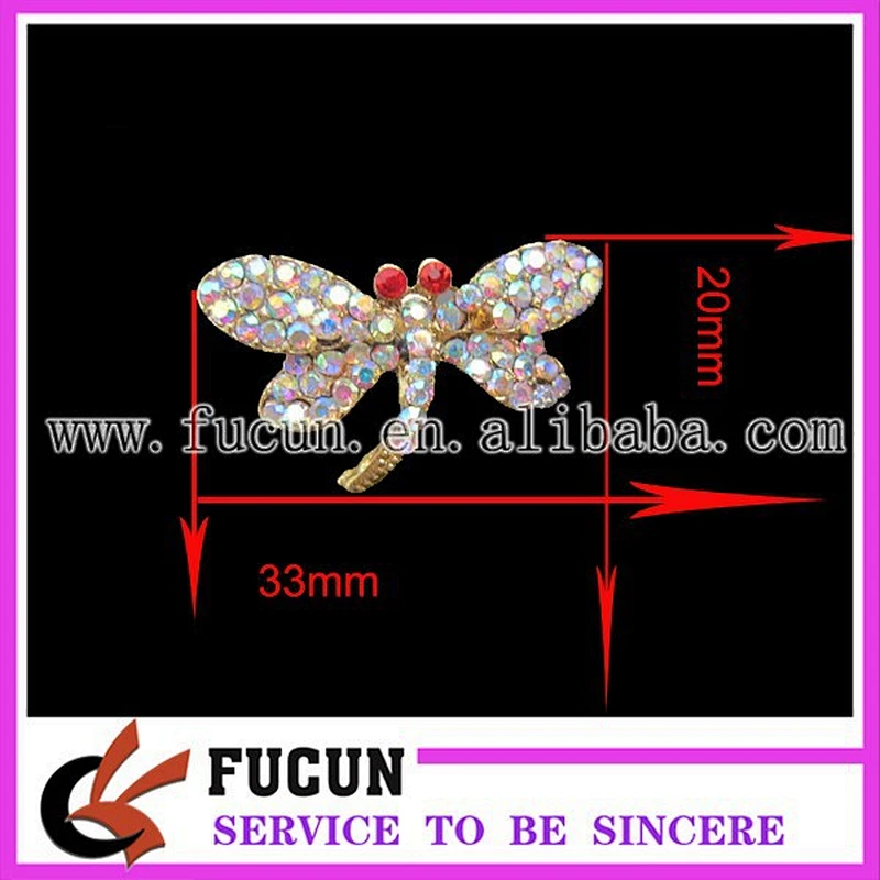 New arrival little gold rhinestone dragonfly brooch