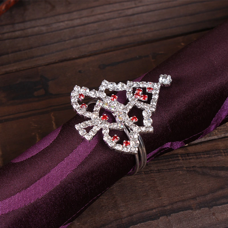 2018 Customs Christmas Gifts Rhinestone Table Napkins Christmas Trees Napkin Ring