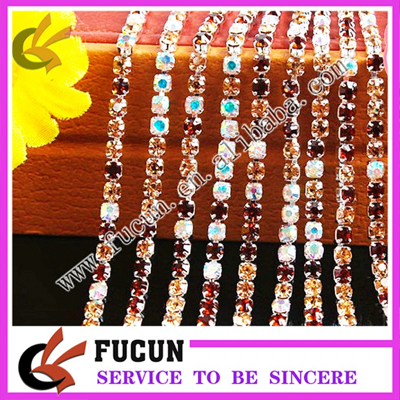 bulk sale silver claw trim rhinestone bridal trimmings chain