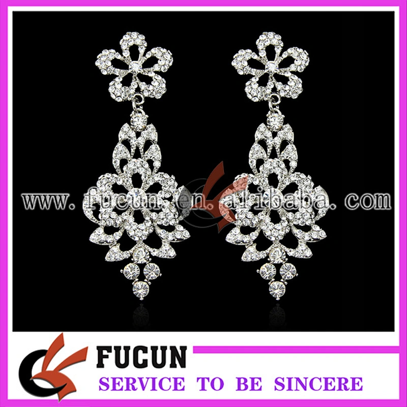 fashion flower design gold dubai plated earring jewelry for wedding