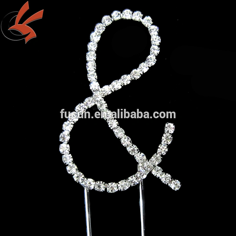 New BLING SILVER Rhinestone Crystal Monogram Wedding CakeTopper