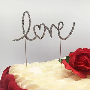 Cake Accessory   Diamante Crystal Rhinestone love Item Cake Topper