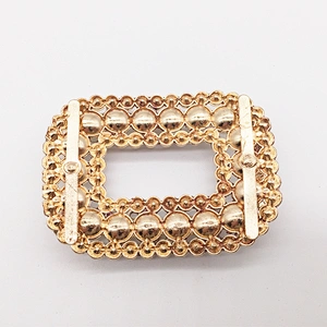 Hot Selling Pearl Beads Rhinestone Back Center Bar Shoe Buckles for Decoration