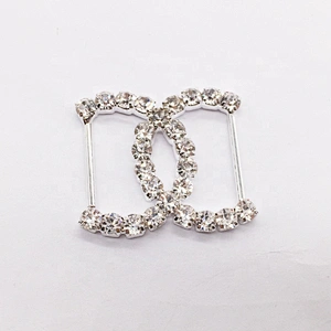 Silver rhinestone bikini accessories crystal channel connector for competition suit