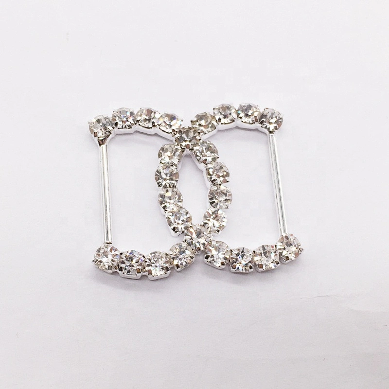 Silver rhinestone bikini accessories crystal channel connector for competition suit