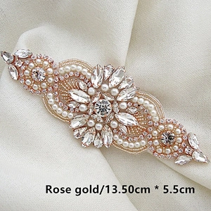 Handmade Bridal Wedding Costume Dress Crystal Rhinestone Flower Patches Applique