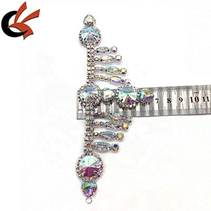 Carnival dress rhinestone connector appliques crystal bikini connector