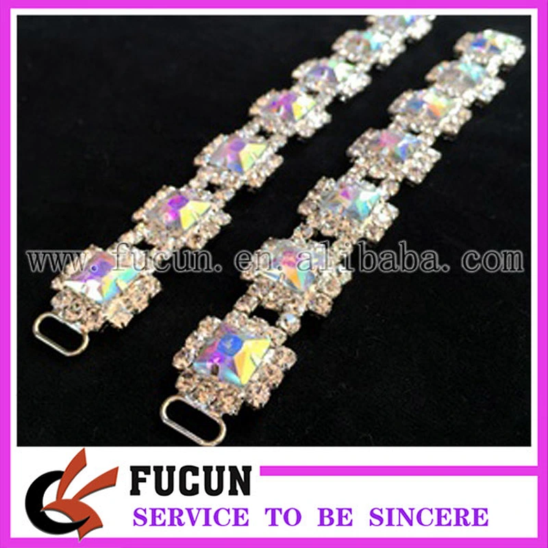 AB Aurora Big Square Rhinestone Chain Connector for Competition Bikini