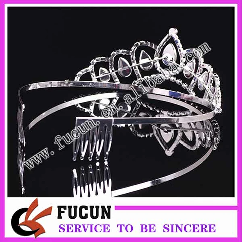 Fashion tall pageant crown tiara large bridal colored rhinestone crown diamante jewelry Miss World tiara