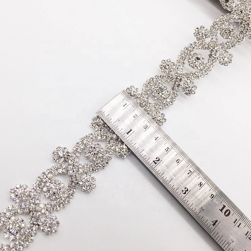 Gorgeous floral headband women rhinestone jewelry hairband chain ornaments bridal trims for wedding