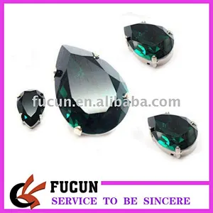 flat back sew on acrylic rhinestone with metal for garment decoration