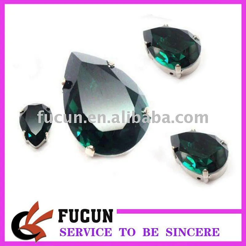 flat back sew on acrylic rhinestone with metal for garment decoration
