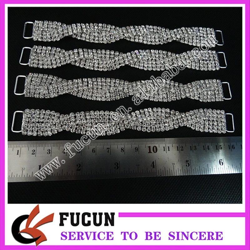 2018 hot sale!Sparkling AB Crystal bikini rhinestone connector for swimwear NPC IFBB