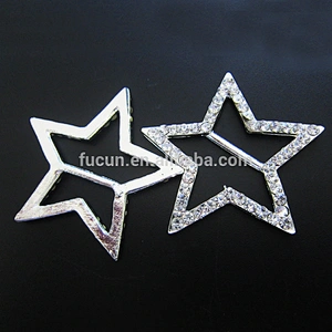 Decorative Fashion Round Square and Heart Shaped Rhinestone Ribbon Slider Buckles