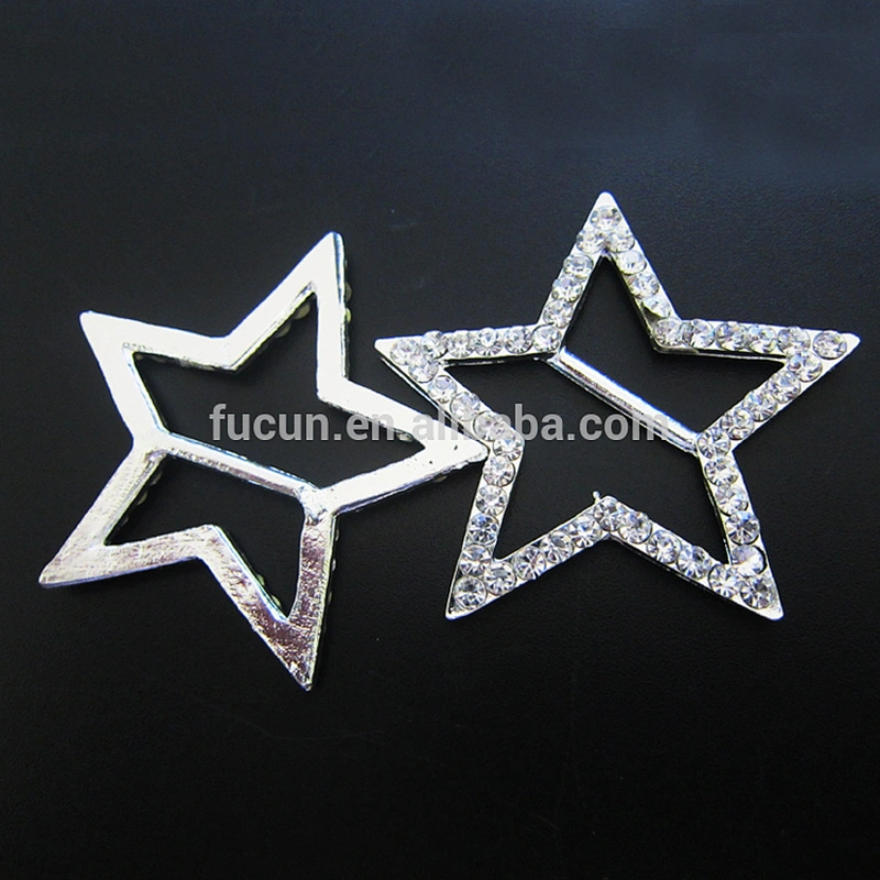 Decorative Fashion Round Square and Heart Shaped Rhinestone Ribbon Slider Buckles