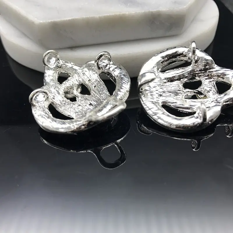 35MM*95MM wholesale metal charm wedding invitation ribbon rhinestone pair buckles sliders
