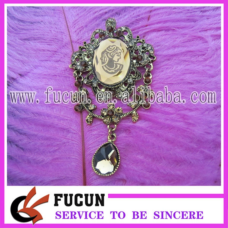unisex statue shape antique india brooch pin antique golden cameo brooches