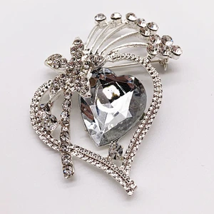China wholesale large teardrop rhinestone women brooch  for wedding invitations