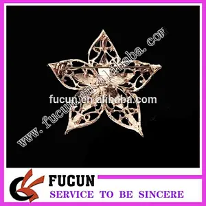 shinny new design star style crystal brooch in rose gold