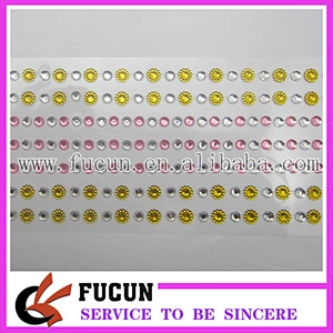 Promotional beautiful acrylic stickers/stone sticker/crystal stickers